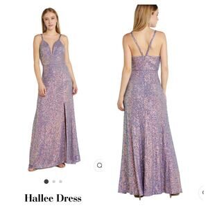 Iridescent Hallee sequin maxi dress